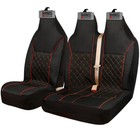 FOR VAUXHALL VIVARO 2015 2016 - LUXURY QUILTED RED PIPING VAN SEAT COVERS - 2+1
