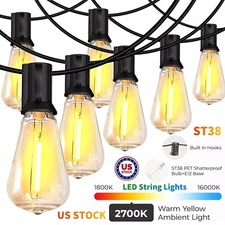 Outdoor ST38 LED String Lights Hanging Lights for Camping Yard Gazebo Balcony