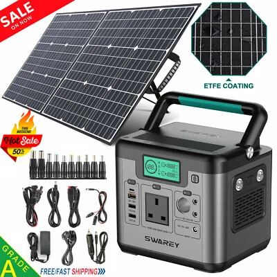 Portable 166Wh/240Wh/518Wh Solar Power Station Generator with 100W Solar Panel