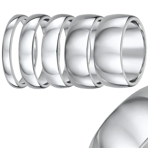 Men's 8mm Cobalt Wedding Ring Court Polished Wedding Band Heavy Weight All Sizes - Picture 2 of 5