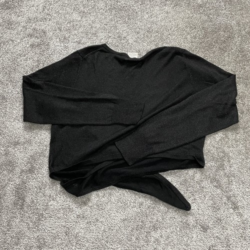 Worthington Sweater Cardigan Girls XL Black Shiny Glitter Knot Bottom Youth - Picture 7 of 7