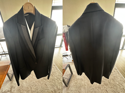 BRUNELLO CUCINELLI★素敵！Wool Blazer Jacket with Monili Brunello Cucinelli Monili Floral Crest Single-Breasted
