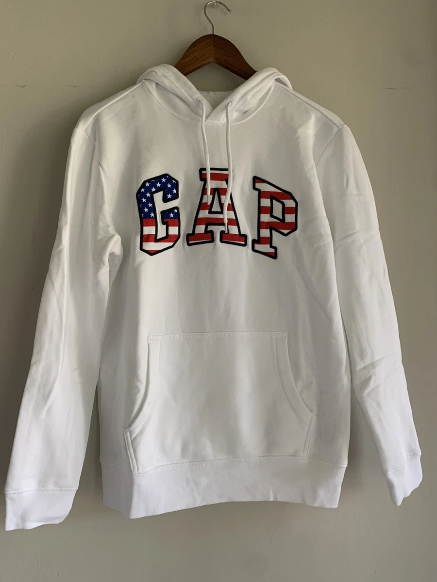 Classic Gap Hoodie Sweatshirt USA Flag Red White Blue America Size XS | eBay