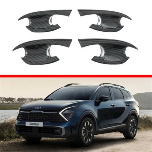 Cubierta de tazón de manija de puerta exterior de fibra de carbono 4X para KIA Sportage 2022-2024 - Imagen 3 de 7