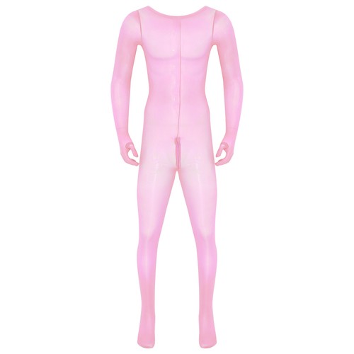 Herren Body Langarm Overall Fuß Strampler Nachtwäsche Playsuit Sexy Oil - Bild 46 von 56