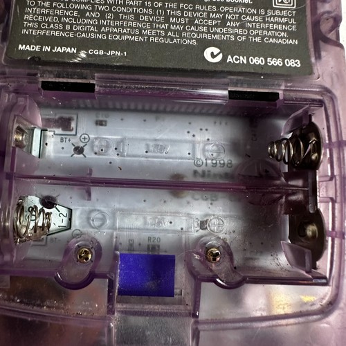 Nintendo Game Boy Color CGB-001 Purple Portable Video Gaming Console - For Parts - Picture 5 of 10