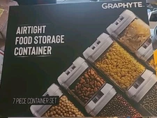 7 Pc Kitchen Food Storage Containers Airtight Plastic Canisters Air Tight Lids