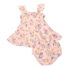 Angel Dear Eyelit Daffodil Bouquet 3 Tiered Ruffle Sundress Diaper Cover 6-12 Mo