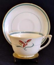 VINTAGE KINGSLEY NARUMI ALLEGRO PORCELAIN FOOTED CUP AND SAUCER SET