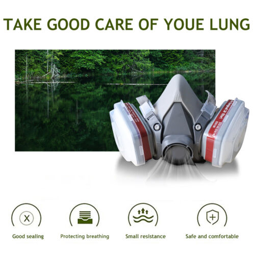 Half Face Cover Respirator Mask for Woodworking Painting Spray Sanding Facepiece - Picture 14 of 16