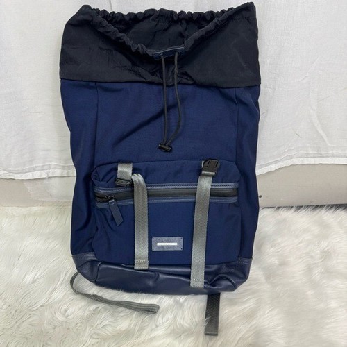 NUOVO zaino/borsa per laptop Uri Minkoff unisex blu navy con coulisse quadrato - Foto 6 di 14