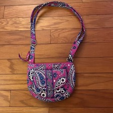 Vera Bradley Crossbody Small Purple Paisley Floral Magnetic Flap
