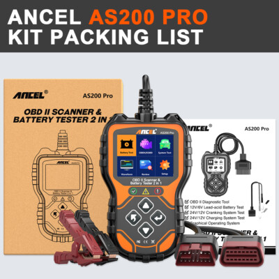 Car Battery Tester &Check Engine OBD2 Code Reader Scanner Cranking Charging Test