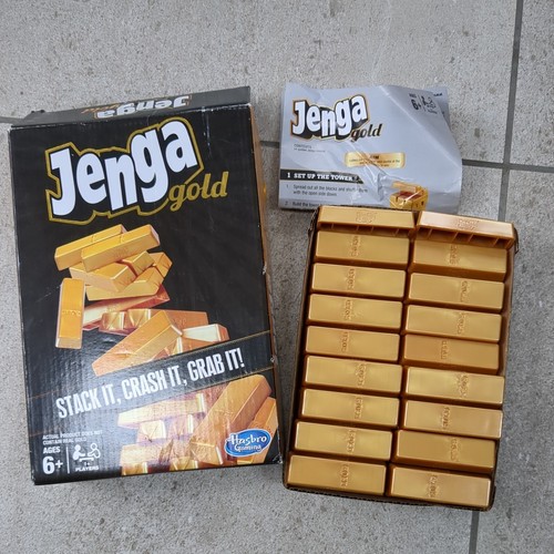 Hasbro Jenga Gold Game  - Stack It Crash It Grab It - Picture 1 of 4