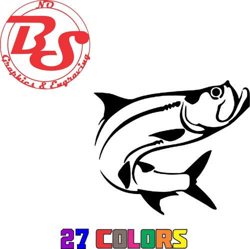 6" Tarpon Sport Angeln Vinyl Aufkleber Boot Bucht Flach Ozean Salzwasser Fische noBS - Bild 19 von 20