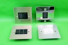 Volex Polished/Brushed Stainless Steel FCU 3 or 2 Gang Fused Switch Flatplate
