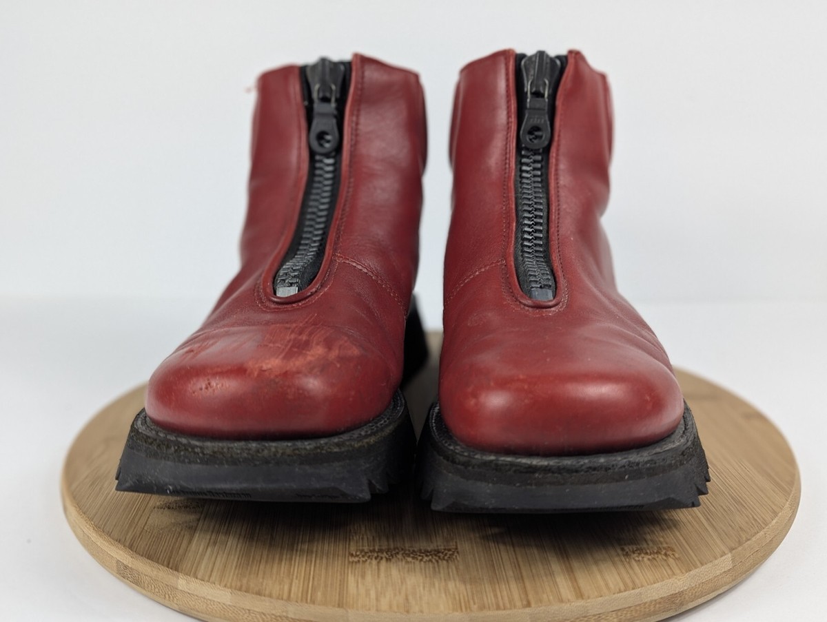 Jean Baptiste Rautureauのレザーブーツ Jean Baptiste Rautureau Size 9.5 Combat Biker Boots Vintage