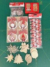 Christmas Paint your own Wooden Decoratons Set & Gonk themed decorations