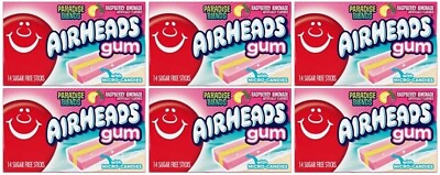 6x Air Heads Paradise Blends Raspberry Lemonade Flavor With Micro-Candies Gum