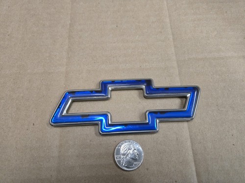 Chevy OEM Blue and Chrome 5 3/8" Bowtie Bow Tie Emblem Logo Nameplate Insignia