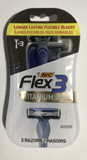 2 Packs Bic Flex 3 Titanium Shaver -Longer Lasting -Flexible Blades 3 Pack  NEW