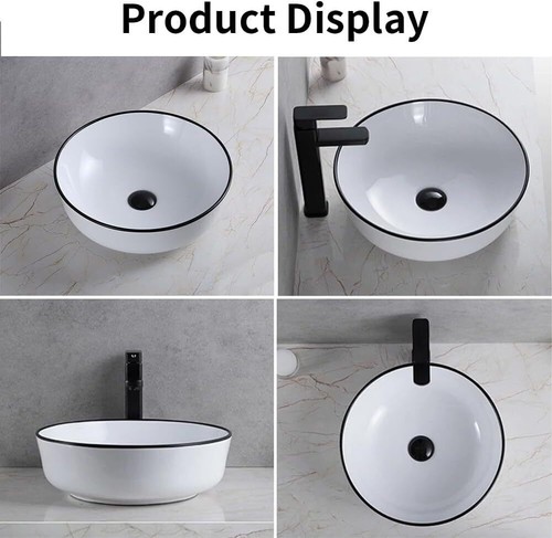 Bathroom Ceramic Basin Sink Hand Wash Counter Top Square Rectangle Bowl Oval UK - Picture 145 of 147