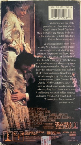 The Age Of Innocence 1993 VHS Daniel Day Lewis VHSshop - Picture 2 of 12