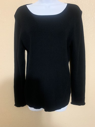 ANN TAYLOR Womens Solid Black Ribbed Sweater Sz XXL NWOT - Picture 1 of 11
