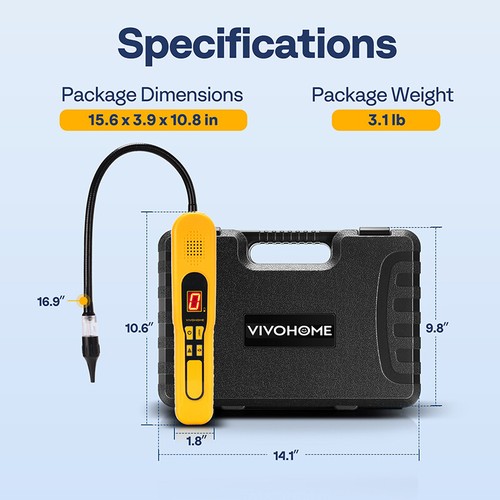 HVAC Refrigerant AC Sniffer Freon Leak Detector Max Sensitivity up to 0.07oz./yr - Picture 7 of 7