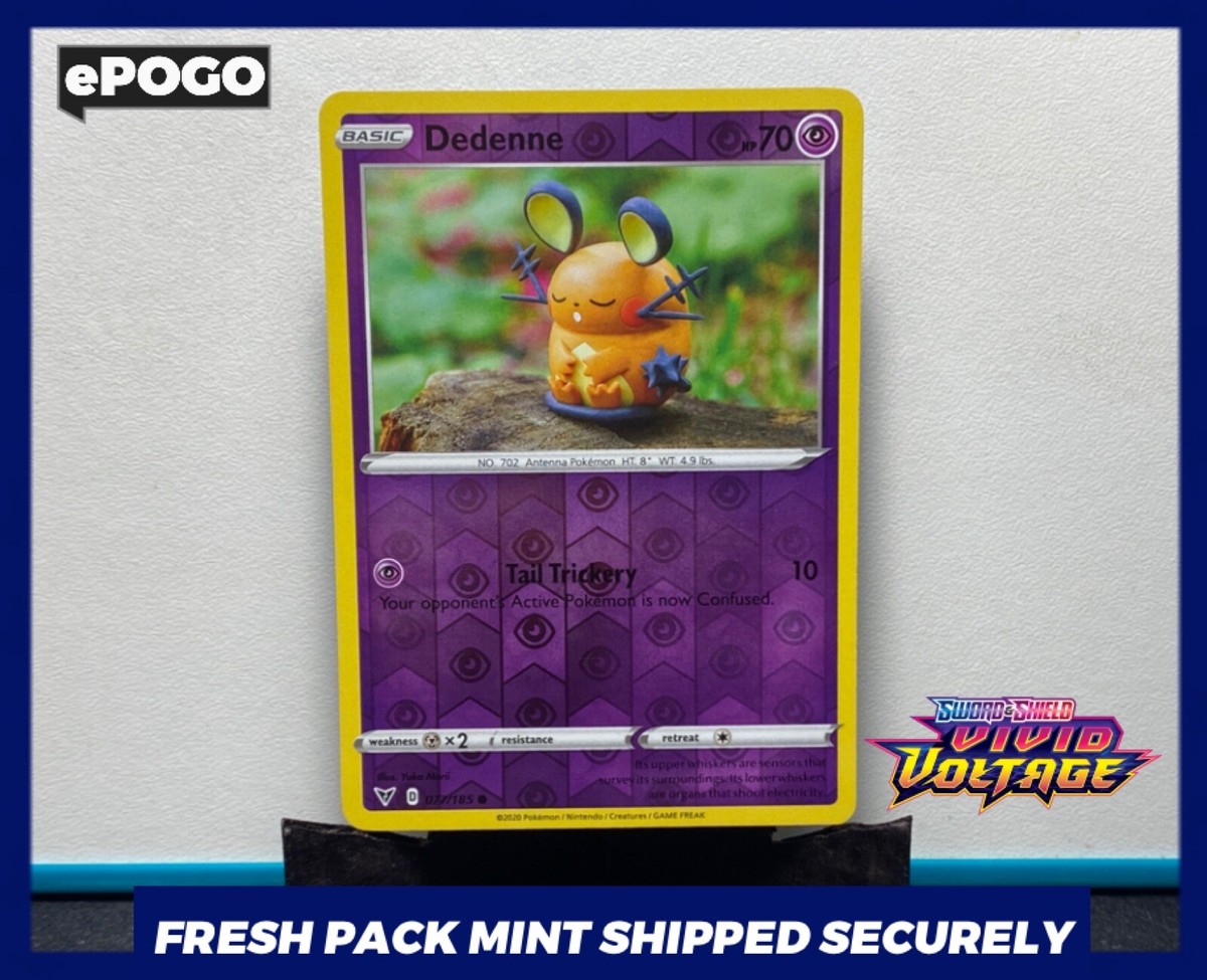 Dedenne Reverse Holo 077/185 - Vivid Voltage Pokemon Card MINT