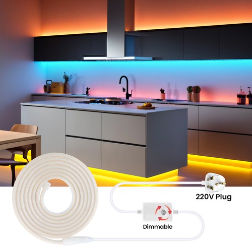 Dimmable LED Neon Flex Rope Strip Light IP67 Waterproof 220V Outdoor Lighting UK - Picture 6 of 34