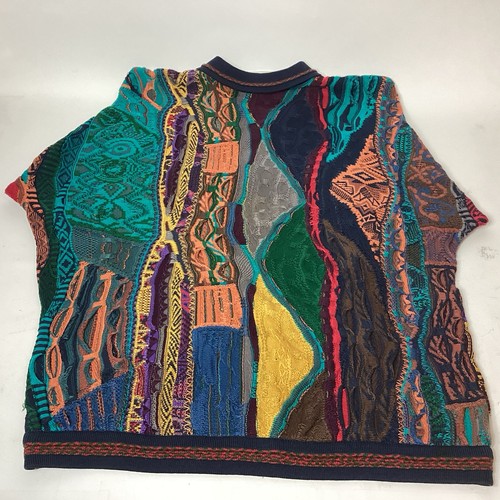 Coogi Pullover 1990er Herren 3D Strick große Knopfleiste mehrfarbig Made in Australia - Bild 7 von 24