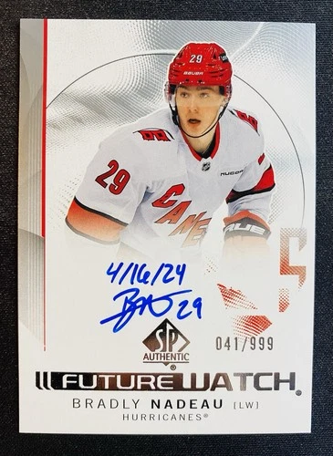 24-25 SP AUTHENTIC FUTURE WATCH AUTO INSCRIBED RC BRADLY NADEAU #148 041/999