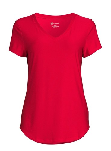 NWT: No Boundaries Junior's/Women’s Brushed V-Neck, T-Shirt, Red, 21/XL - Picture 6 of 10