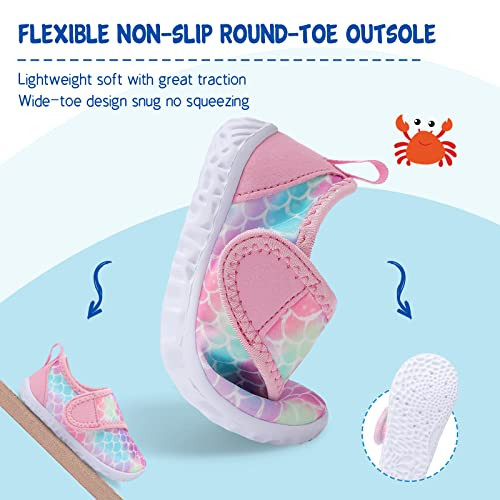 Toddler Water Shoes Boys Girls Aqua Socks Kids 11 Toddler A Pinkscale - Picture 6 of 6