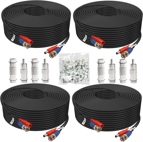 High-Quality 200ft BNC Cable Bundle - 4 Pack with Adapters & Tangle-Free Design - Picture 3 of 9