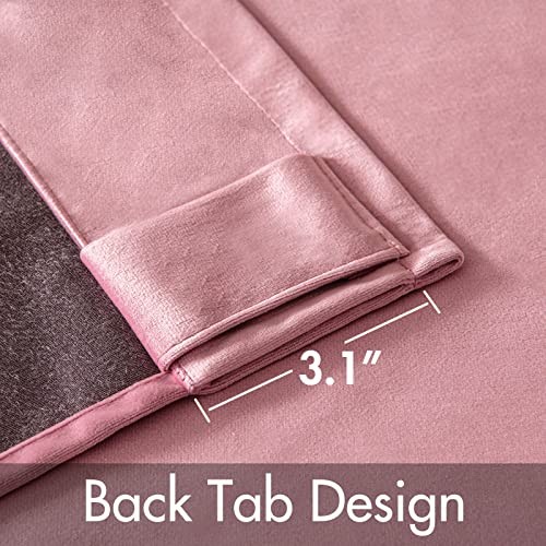 Velvet Curtains 84 inches 2 Panels - Luxury 52"W x 84"L (Pack of 2) Blush Pink - Picture 4 of 7