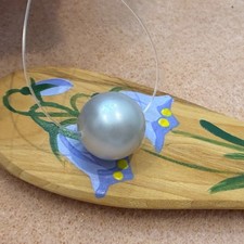 Near Round Pale Silver Drilled South Sea Pearl. 10.7 mm, 1.7 g