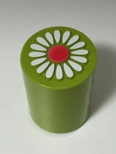 HTF 1960s 1970s Springbok Desk Toppers ~ Green FLOWER POWER Paper Clip Holder