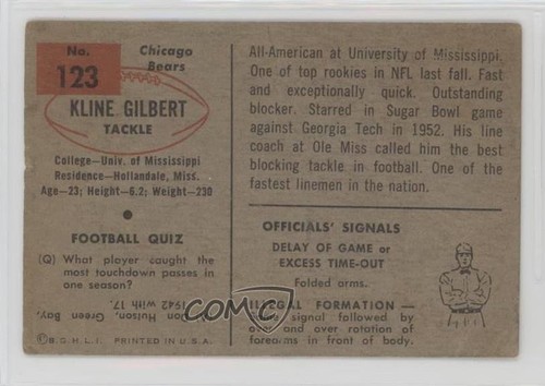 1954 Bowman Kline Gilbert #123 Rookie RC - Bild 2 von 4