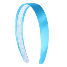 Light Blue 1 Inch Satin Hard Headband For Women And Girls Fashion Hair