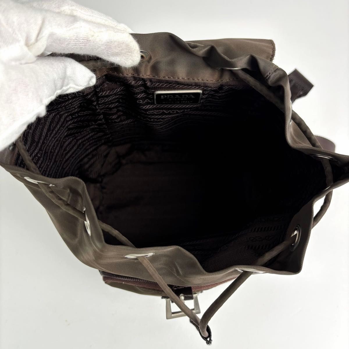 Excellent condition PRADA triangular logo backpac… - image 13