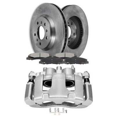 Front Left Right (7) For 2006-13 Chevrolet Impala Brake Caliper & Rotors & Pads