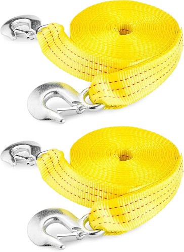 Heavy-Duty Tow Strap with Hooks Woven Polyester Webbing HD Truck Recovery Strap - Picture 17 of 22