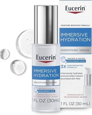 Eucerin Face Moisture Boost Serum Immersive Hydration, 1oz, Dry Sensitive Lines