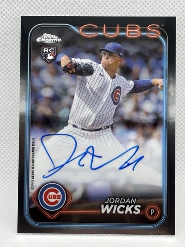 2024 Topps Chrome Jordan Wicks Base Rookie Auto RA-JWS Cubs