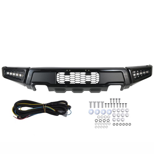 Front Bumper Assembly w/LED DRL Raptor Style For 2015-2017 Ford F150 Black Steel - Picture 9 of 18