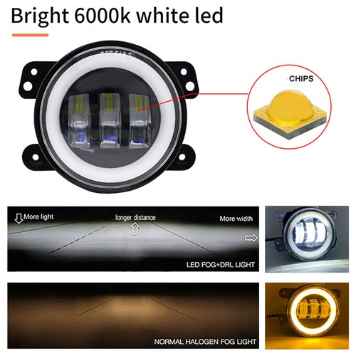 Luces antiniebla redondas de 4 pulgadas para Jeep Grand Cherokee 2011-2012 luces LED conducción 2 piezas - Imagen 5 de 17