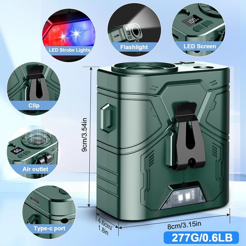 Portable Waist Fan LED Light 5 Speed Settings 20000mAh Rechargeable Battery - Bild 19 von 41