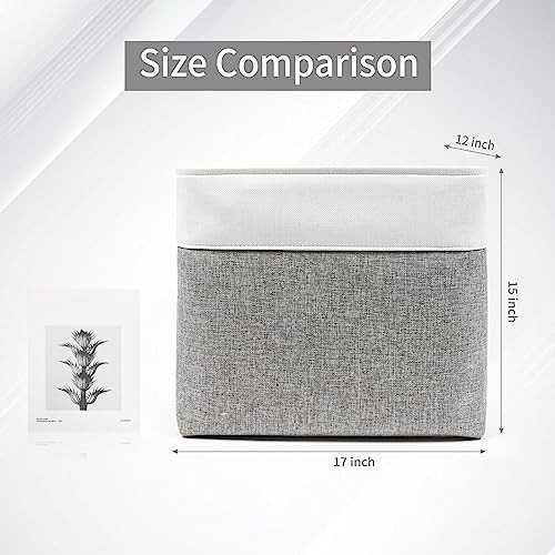 Large Fabric Storage Baskets | 50L Storage Bins, Decorative Linen Closet - Picture 4 of 8